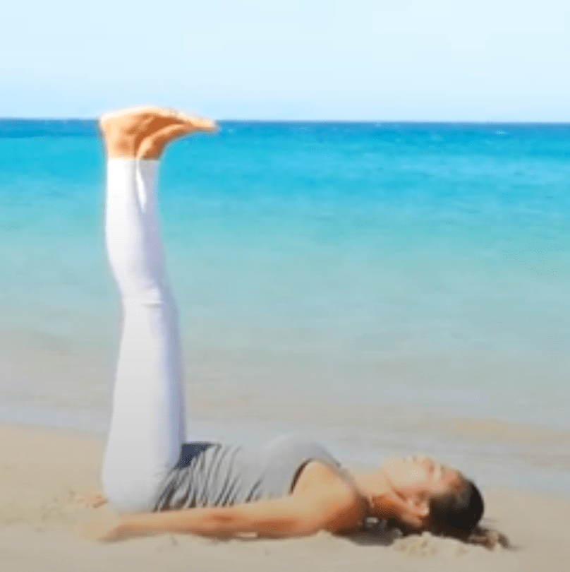 Legs up the wall yoga pose